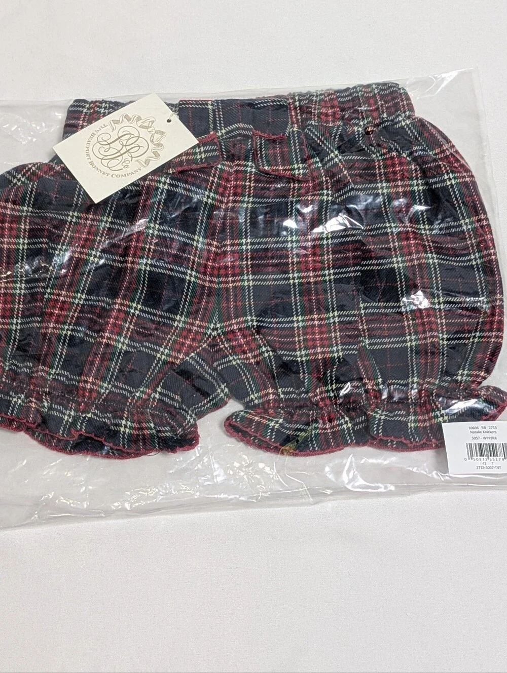 TBBC The Beaufort Bonnet Company Natalie Knickers Plaid Bloomers 4T NWT